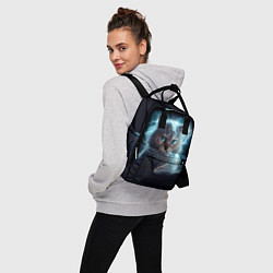 Рюкзак женский Котик с молниями, цвет: 3D-принт — фото 2