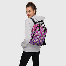 Рюкзак женский Абстрактные разноцветные узоры на пурпурно-фиолето, цвет: 3D-принт — фото 2