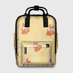 Рюкзак женский Наблюдательные лисята, цвет: 3D-принт