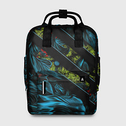 Рюкзак женский Зеленая объемная абстракция, цвет: 3D-принт