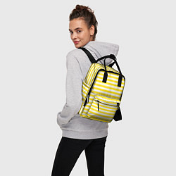 Рюкзак женский Светло-желтые полосы, цвет: 3D-принт — фото 2