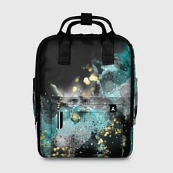 Рюкзак женский Неоновая абстракция с золотым боке, цвет: 3D-принт
