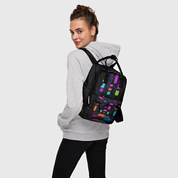 Рюкзак женский Тетрис неон, цвет: 3D-принт — фото 2
