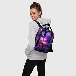 Рюкзак женский Небула в космосе в фиолетовых тонах - нейронная се, цвет: 3D-принт — фото 2