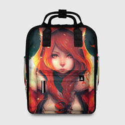 Рюкзак женский Рыжая девушка-лиса, цвет: 3D-принт