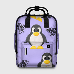 Рюкзак женский Пингвин и веточка, цвет: 3D-принт
