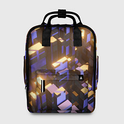 Рюкзак женский Фиолетовые и светящиеся кубы, цвет: 3D-принт