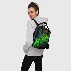 Рюкзак женский Зеленое свечение, цвет: 3D-принт — фото 2