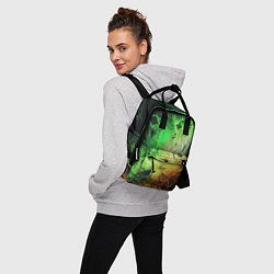 Рюкзак женский Зеленый взрыв, цвет: 3D-принт — фото 2