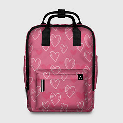 Рюкзак женский Нарисованные сердца паттерн, цвет: 3D-принт