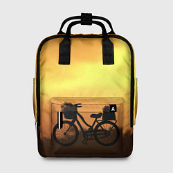 Рюкзак женский Велосипед на закате, цвет: 3D-принт