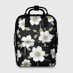 Рюкзак женский Белые цветы крупным планом, цвет: 3D-принт