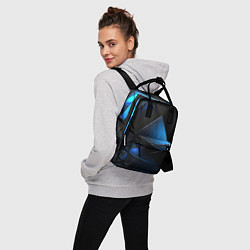 Рюкзак женский Черные и синие элементы, цвет: 3D-принт — фото 2