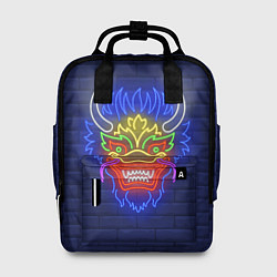 Рюкзак женский Неоновый японский дракон, цвет: 3D-принт