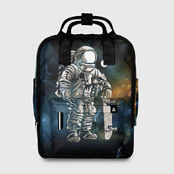 Рюкзак женский Космонавт-скейтбордист, цвет: 3D-принт