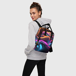 Рюкзак женский Неоновые фиолетовые волны, цвет: 3D-принт — фото 2