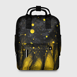 Женский рюкзак Желтые брызги на черном фоне