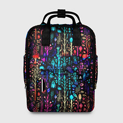 Рюкзак женский Флуоресцентные Цветы, цвет: 3D-принт