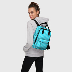 Рюкзак женский Полосатый голубой, цвет: 3D-принт — фото 2