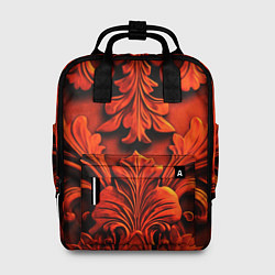 Рюкзак женский Объемные оранжевые узоры, цвет: 3D-принт