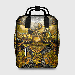 Рюкзак женский Золотой орёл - славянский орнамент, цвет: 3D-принт