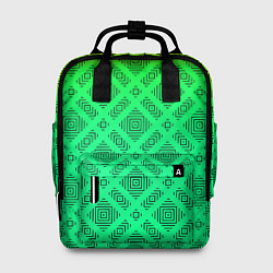 Женский рюкзак Желто-зеленый градиентный фон с геометрическим узо