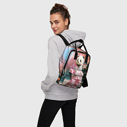 Рюкзак женский Милая панда в пуховике, цвет: 3D-принт — фото 2