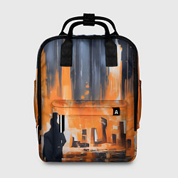 Рюкзак женский Мегаполис с силуэтом человека, цвет: 3D-принт
