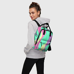 Рюкзак женский Полосатая цветная абстракция, цвет: 3D-принт — фото 2