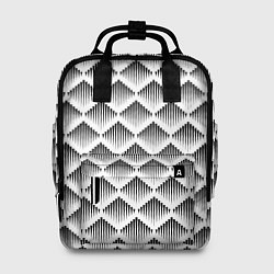 Рюкзак женский Ромбы из черных треугольников, цвет: 3D-принт
