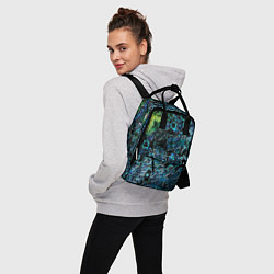 Рюкзак женский Мозаичный узор в синих и зеленых тонах, цвет: 3D-принт — фото 2
