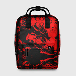 Рюкзак женский Черный дракон на красном небе, цвет: 3D-принт