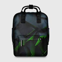 Рюкзак женский Черные и зеленые плиты, цвет: 3D-принт