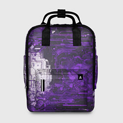 Рюкзак женский Киберпанк заражение фиолетовое, цвет: 3D-принт