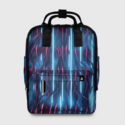 Рюкзак женский Голубые кибер линии, цвет: 3D-принт