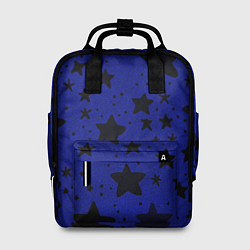 Рюкзак женский Большие звезды синий, цвет: 3D-принт