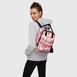 Рюкзак женский Розовые цветочные пуговицы, цвет: 3D-принт — фото 2