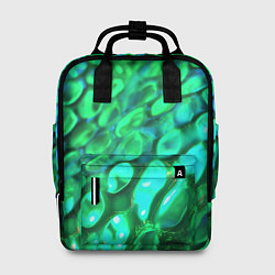 Рюкзак женский Объемная зеленая текстура в виде чешуи, цвет: 3D-принт