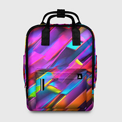 Рюкзак женский Неоновые разноцветные пластины, цвет: 3D-принт