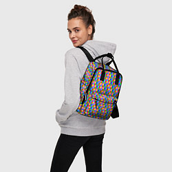 Рюкзак женский Разноцветные маленькие квадраты, цвет: 3D-принт — фото 2