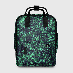 Рюкзак женский Сине-зелёный пёстрый паттерн, цвет: 3D-принт