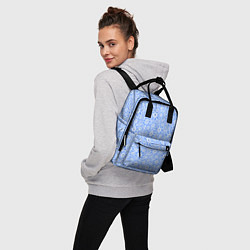 Рюкзак женский Цветочный паттерн голубой, цвет: 3D-принт — фото 2