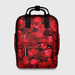 Рюкзак женский Лепестки алых роз, цвет: 3D-принт