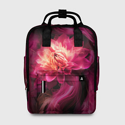 Рюкзак женский Розовый цветок в огне - нейросеть, цвет: 3D-принт