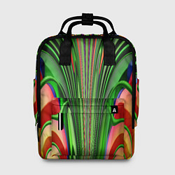 Рюкзак женский Травянистый дизайн с оранжевым, цвет: 3D-принт