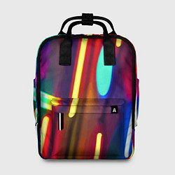 Рюкзак женский Абстрактная неоновая композиция, цвет: 3D-принт
