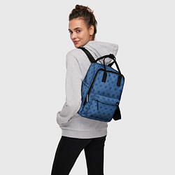 Рюкзак женский Клетчатый серо-синий, цвет: 3D-принт — фото 2