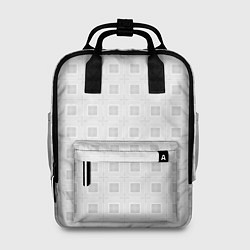 Рюкзак женский Светло-серый в квадратик, цвет: 3D-принт
