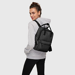 Рюкзак женский В мелкий горошек на черном фоне, цвет: 3D-принт — фото 2