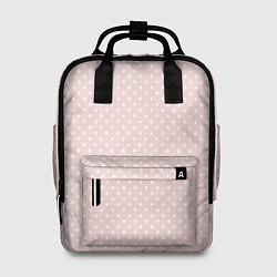 Рюкзак женский Белый горох на бледно розовом фоне, цвет: 3D-принт